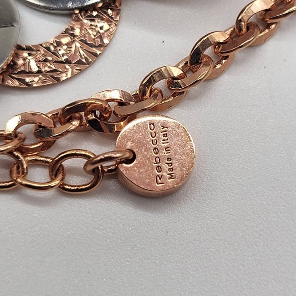 Rebecca Made in Italy R-Zero Rose Gold Over Bronze Steel Chain Bracelet - Picture 3 of 11